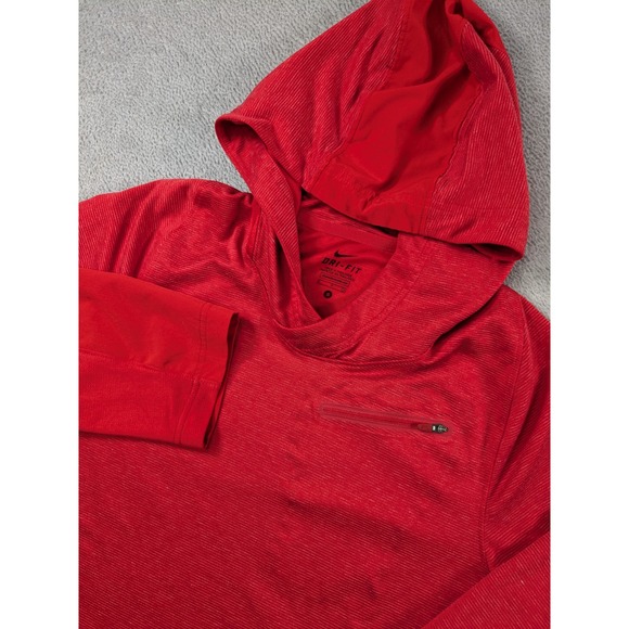 Nike Other - Nike Dri-FIT Mens Red Training Hoodie Scuba Hood Zip Pocket Small RN56323